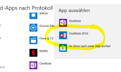 OneNote2016 auswählen