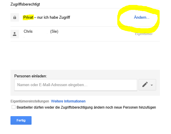 Google Forms Zutrittsberechtigung