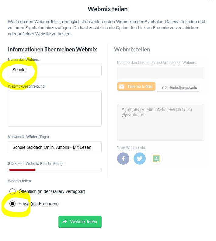 Webmix teilen privat