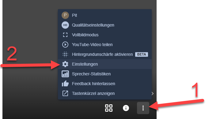 Einstellungen Videokonferenz