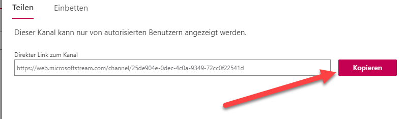 Kanal link kopieren