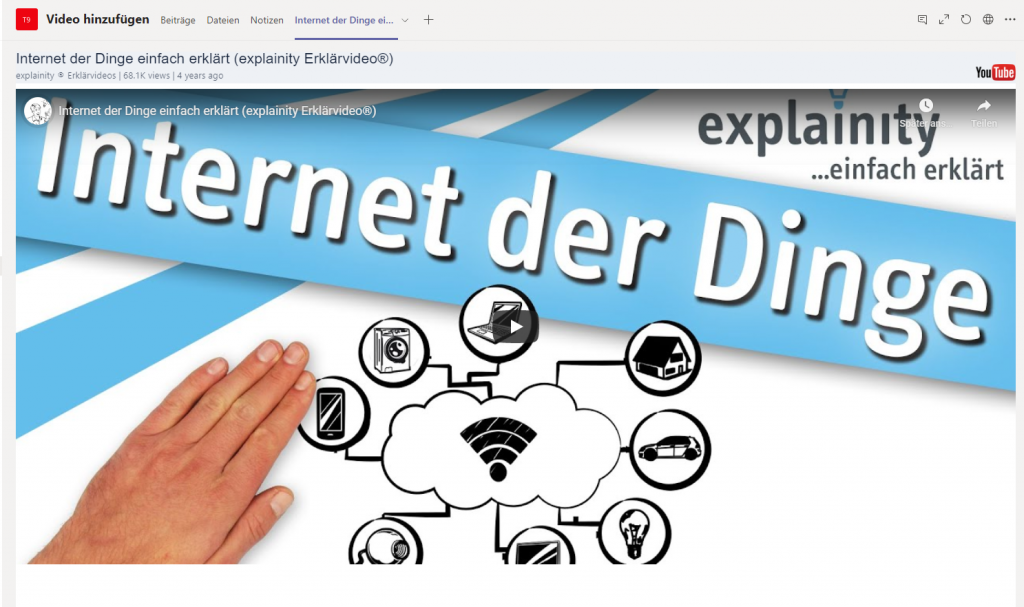 eingebundenes VIDEO in TEAMS