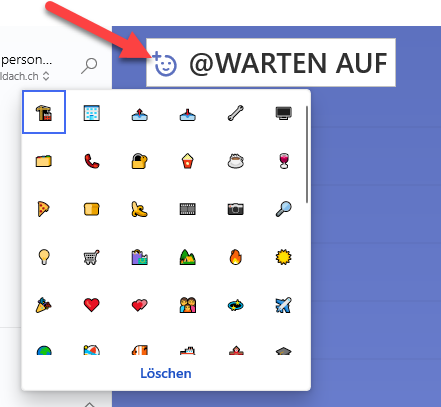 Emoji in Aufgaben