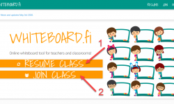 Virtueller Klassenraum mit Whiteboard.fi