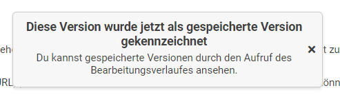 gespeicherte Version gekennzeichnet