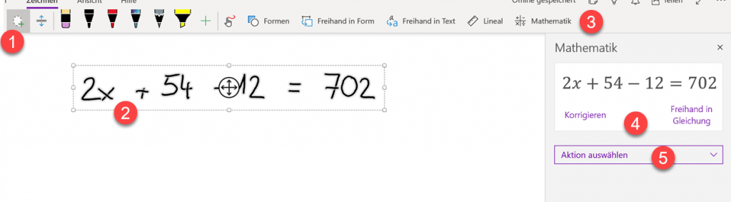 Mathematik Tool in OneNote