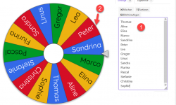 Glücksrad Wheel of names füllen 2